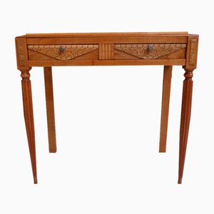 Art Deco Desk with Geometric Floral Deccoration, 1925