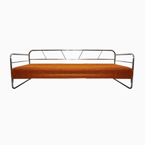 Bauhaus Sofa aus Chrom von Robert Slezak für Slezak Factories, 1930er