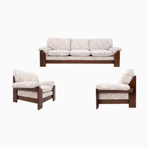 Sapporo 3-Seater Sofa and Armchairs by Mario Marenco for Mobilgirgi, Italy, 1970s, Set of 3