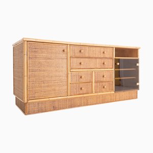 Sideboard in Bamboo and Rush, Italy, 1970s