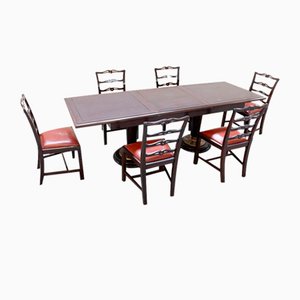 Table with Naval Chairs, 1980, Set of 7