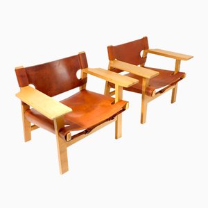 Vintage Spanish Lounge Chairs by Børge Mogensen for Fredericia, 1960, Set of 2