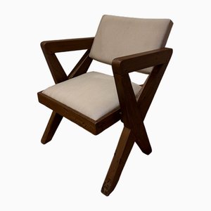 Fauteuil d'Auditorium par Pierre Jeanneret pour Chandigarh, Inde, 1960s