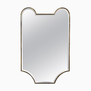 Brass Shield Bevelled Mirror, 1950s