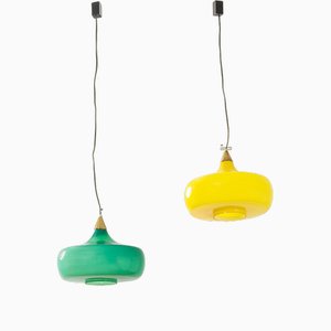 Suspension Lamps attributed to Alessandro Pianon for Vistosi, 1960s, Set of 2