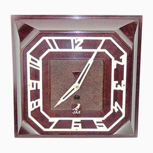 Square Bakelite Wall Clock from JAZ, 1935