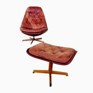 Vintage Danish Reclining Lounge Chairs by Madsen & Schübel, 1970s, Set of 2