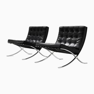 Chaises Barcelona Vintage par Ludwig Mies Van Der Rohe de Knoll Inc. / Knoll International, Set de 2