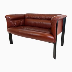 Interlude 2-Seater Leather Sofa by Marco Zanuso for Poltrona Frau, 1980s
