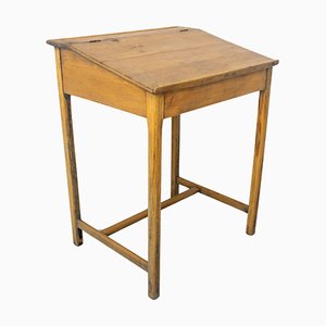 Early 20th Century Student Pine Writing Table with Slant Top, France, 1890s