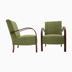 Art Deco Armchairs in Boucle, Former Czechoslovakia, 1940s, Set of 2