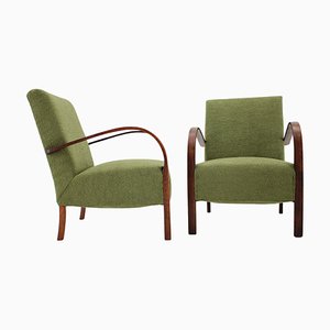 Set of Art Deco Armchairs in Boucle, Former Czechoslovakia, 1940s