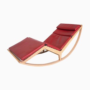 Sedia a dondolo rossa Canapo attribuita a Franco Albini per Cassina, Italia, 2010