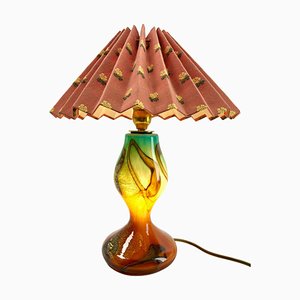 Murano Table Lamp with Colored Blown Glass and Gold Flecks Details., 1960s