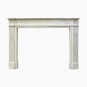 Louis XVI French Statuary White Marble Fireplace Mantel, 1880s