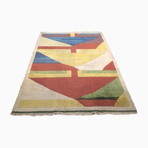 Alfombra Bauhaus tejida a mano, años 70