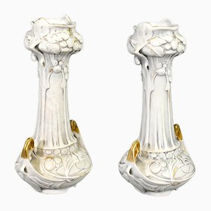 Vasi Bohemia Art Nouveau di Royal Dux, anni '20, set di 2