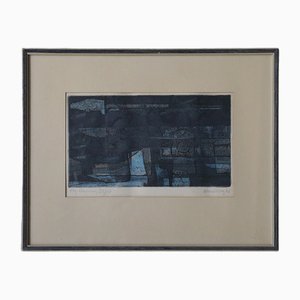 Bertil Lundberg, Komposition, Radierung, 1962, Framed