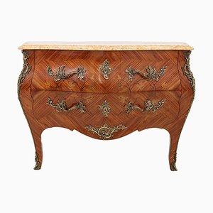 Inlaid Chest of Drawers with Marble Top