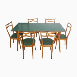 Dining Set by Paolo Buffa, 1950s, Set of 7