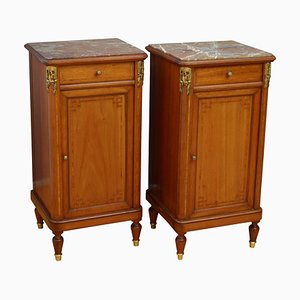 Turn of the Century Bedside Cabinets in Mahogany, 1900s, Set of 2