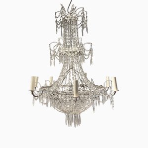 French Beaded Glass Chandelier, 1920s
