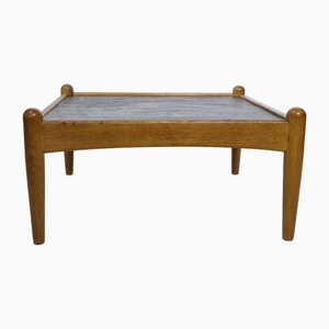 Table Basse Amiral en Chêne et Ardoise par Eric Merthen, 1960s