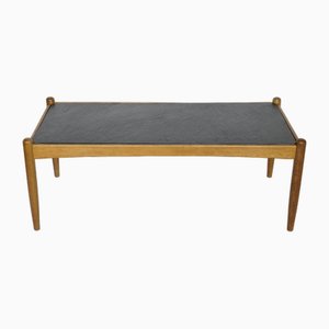 Table Basse Amiral en Chêne et Ardoise par Eric Merthen, 1960s