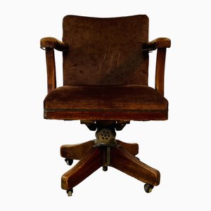 Swivel + Adjustable Height Desk Chair from Hillcrest of England, 1940s