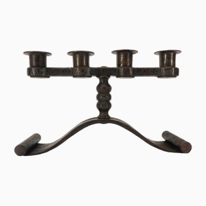 Art Deco Brutalist Wrought Iron Candleholder by Charles Piguet, 1930s