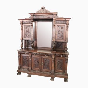 Large 19th Century Carved Walnut Sideboard