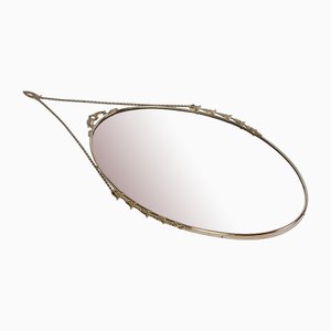 Oval Mirror with Brass Frame from Liberty, 1950s