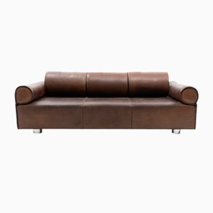 3-Seater Sofa in Brown Buffalo Leather by Marzio Cecchi, 1970s