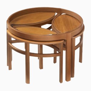 Round Nesting Tables by Nathan, Set of 4