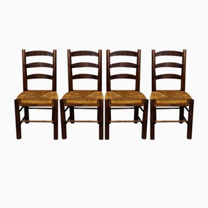 Sillas de comedor brutalistas, años 50. Juego de 4