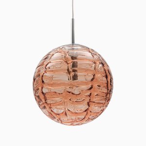 Large Pink Murano Glass Ball Pendant Lamp from Doria Leuchten, Germany, 1960s