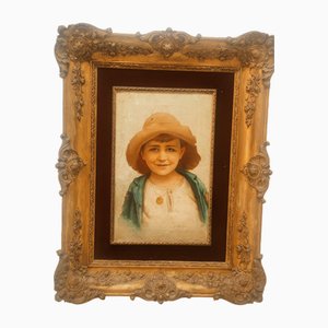 L.de Luca, Girl's Face, 1800s, Framed