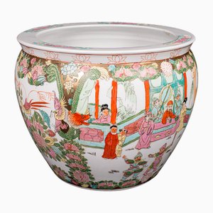 Dekorativer chinesischer Keramik Jardiniere im Art Deco Stil, 1950er