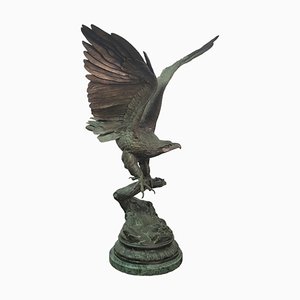 Jules Moigniez, Eagle Sculpture with Open Wings, 1980s, Bronze