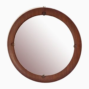 Vintage Mirror in Curved Wood attributed to Campo e Graffi, Italy, 1960s