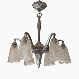 Vintage French Art Deco Chandelier, 1930s