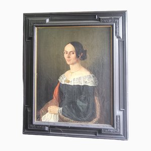 Portrait of Spanish Lady, 1890s, Oil on Canvas, Framed