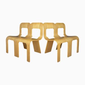 Plywood Esse Dining Chairs by Gigi Sabadin for Stilwood, Italy, 1970s, Set of 4