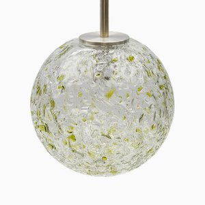 Green Glass Ball Pendant Lamp from Doria, Germany, 1960s