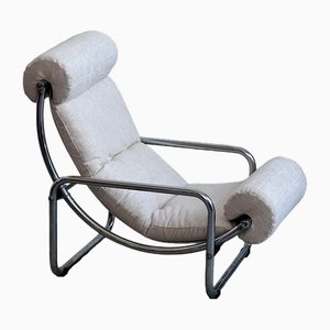 Fauteuil à Bascule en Métal et Tissu, 1960s