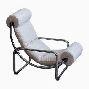 Rocking Armchair in Metal and Fabric, 1960s