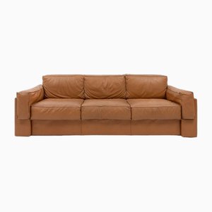 Modernes italienisches Ledersofa in Cognac