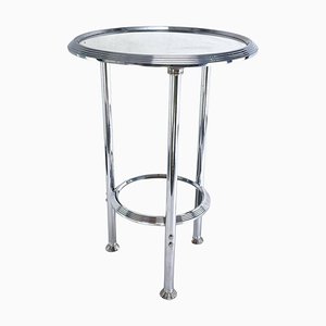Art Deco Chrome Side Table with Mirror Surface, 1930s
