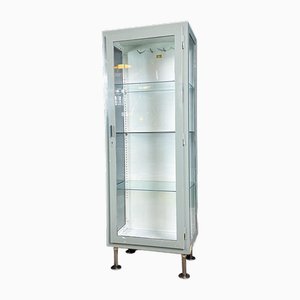 Doctor's Display Cabinet in White and Gray Metal