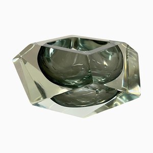 Murano Glass Sommerso Grey Diamond Ashtray by Flavio Poli, 1970s